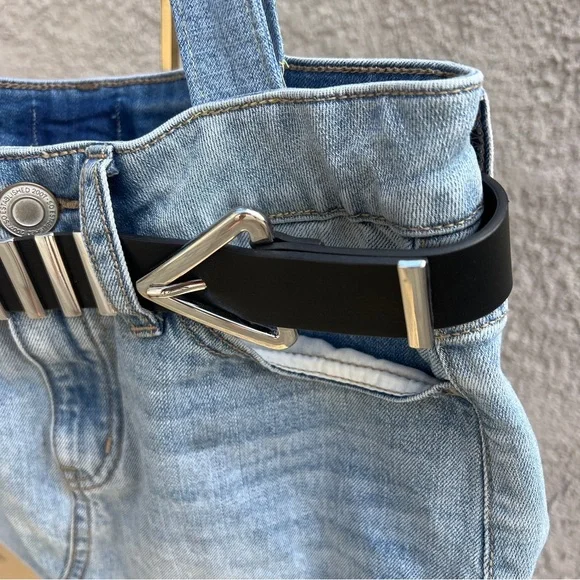 UPCYCLED DENIM BAG / The Bella Belted Shopper